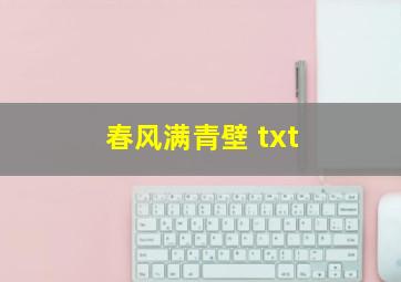 春风满青壁 txt